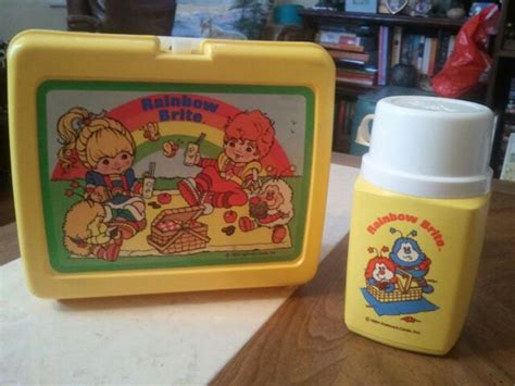 rainbow brite metal lunch box|Vintage RAINBOW BRITE Yellow Lunchbox 1983, Hallmark .